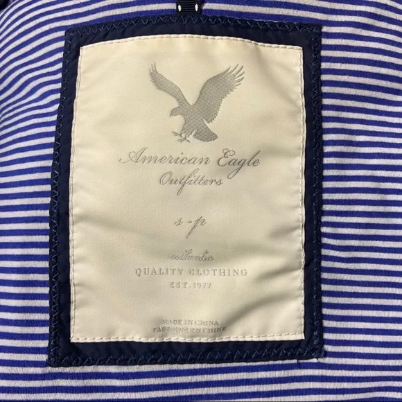 AE American Eagle Womens Puffer Vest Size S Full Zip Pockets Solid Navy Blue - Picture 6 of 6